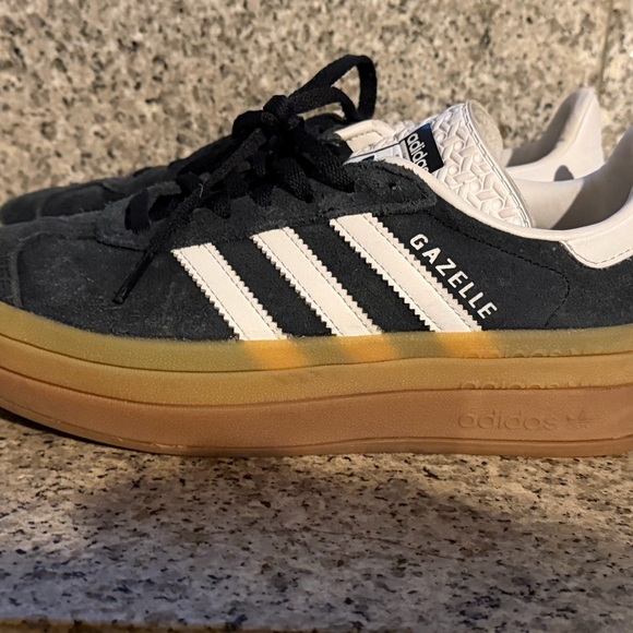 Adidas Gazelle Platform Black and White Sneakers - Picture 6 of 7